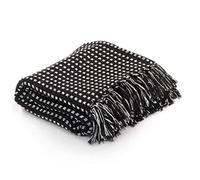 vidaXL Couverture coton à carreaux 160 x 210 cm Noir