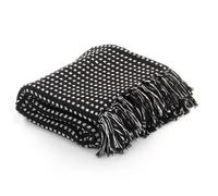 vidaXL Couverture coton à carrés 220x250 cm - Noir