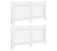 vidaXL Couverture de radiateur 2 pcs. Blanc MDF 152 cm