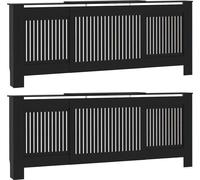 vidaXL : Housse de radiateur, 2 pièces, noire, 205 x 20,5 x 81,5 cm