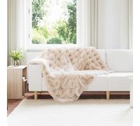 vidaXL Couverture en Fourrure de Lapin Synthétique 4 pcs Beige