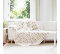 vidaXL Couverture en Fourrure de Lapin Synthétique 4 pcs Blanc