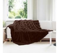 vidaXL Couverture en Fourrure de Lapin Synthétique 4 pcs Camel