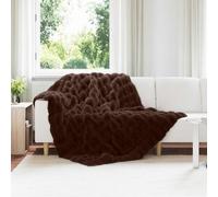 vidaXL Couverture en Fourrure de Lapin Synthétique Camel 150 x 220 cm
