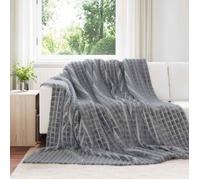 Vidaxl Jeté Gris Foncé 270 X 240 Cm Toison