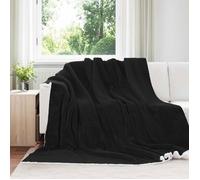 VIDAXL Couverture polaire noire 240 x 270 cm - Jeté léger et moelleux