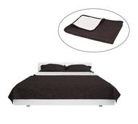 vidaXL Couvre-lit à double face matelassé 170 x 210 cm Crème et marron