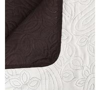 vidaXL Couvre-lit matelassé double face 220 x 240 cm lavable en machine Crème et marron