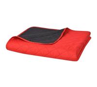 vidaXL Couvre-lit matelassé double-face lavable rouge et noir 170 x 210 cm