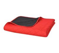 vidaXL Couvre-lit matelassé double-face Rouge et noir 220x240 cm