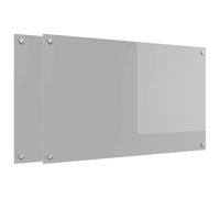 vidaXL Dos de cuisine 2 pièces en verre trempé 100 x 60 cm gris clair