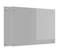 vidaXL Crédence de Cuisine 2 pcs Gris Clair 70 x 50 cm Verre trempé, Crédence en Verre Moderne, résistante à la Chaleur, Style Chic, Facile à Installer, Parfaite pour Votre Cuisine