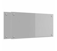 vidaXL Crédence de Cuisine 2 pcs Gris Clair 80 x 40 cm Verre trempé, Crédence en Verre Moderne, résistante à la Chaleur, Style Chic, Facile à Installer, Parfaite pour Votre Cuisine