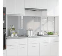 vidaXL : Dosseret de cuisine, 2 pièces, gris clair, 90 x 60 cm, verre trempé