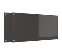 vidaXL Dos de cuisine 2 pcs Gris foncé 100 x 50 cm Verre trempé