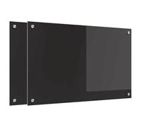 vidaXL Dosseret de cuisine 2 pièces Noir 80 x 50 cm Verre trempé