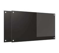 vidaXL Dos de cuisine 2 pcs Verre trempé Noir 90 x 50 cm