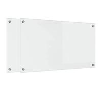 vidaXL Crédence de Cuisine 2 pcs Transparent 90 x 50 cm Verre trempé, Design de Cuisine élégant : Dosseret en Verre résistant, Mur Anti-Chaleur, Style Moderne pour réno Maison