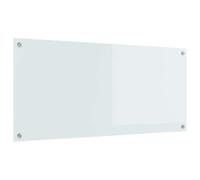 vidaXL Crédence de cuisine Blanc 110 x 50 cm verre trempé | Verre trempé qui dure super longtemps, Look simple et moderne, Ok pour les endroits chauds
