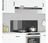vidaXL Crédence de Cuisine Grise Foncé 110x40x0,6 cm Verre Trempé