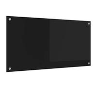 vidaXL Crédence de Cuisine Noir 100 x 50 cm Verre trempé, Design de Cuisine élégant : Dosseret en Verre résistant, Mur Anti-Chaleur, Style Moderne pour réno Maison