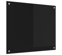 vidaXL Crédence de Cuisine Noir 70 x 60 cm Verre trempé, Design de Cuisine élégant : Dosseret en Verre résistant, Mur Anti-Chaleur, Style Moderne pour réno Maison