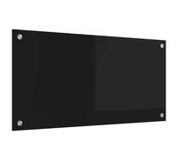 vidaXL Crédence de Cuisine Noir 80 x 40 cm Verre trempé, Design de Cuisine élégant : Dosseret en Verre résistant, Mur Anti-Chaleur, Style Moderne pour réno Maison