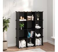 vidaXL Cubes de rangement 12 pcs Noir PP 340546