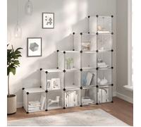 vidaXL Cubes de rangement 15 pcs avec portes transparentes PP 340553