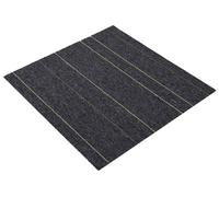 vidaXL Dalle de moquette gris foncé à rayures 50 x 50 cm, lot de 20