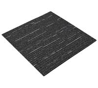 vidaXL Dalle de moquette rayée noire 50 x 50 cm, lot de 36 pièces