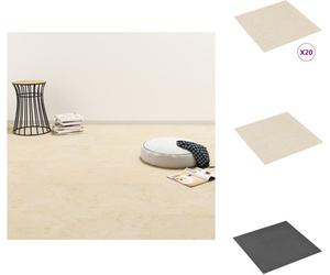 vidaXL Dalle PVC Adhésive 20 pcs. 1,86 m² Beige - Sols & Moquettes