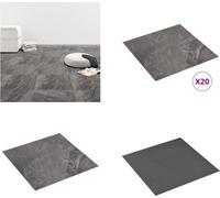 vidaXL Dalle PVC Autoadhésive 20 pcs. 1,86 m² Noir - Revêtement de sol - Revêtement de sol - Plancher