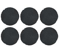 vidaXL Dalles de sol, lot de 6, noir, Ø 45 x 1,8 cm, caoutchouc