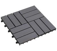 vidaXL Dalles de terrasse, 10 pièces, gris, 30 x 30 cm, bois dur d'acacia