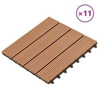 vidaXL Dalles de terrasse, 11 pièces, marron, 30 x 30 cm, WPC