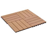 vidaXL : Dalles de terrasse, 22 pièces, bois composite (WPC), teck, 30 x 30 cm