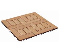 vidaXL : Dalles de terrasse, 22 pièces, bois composite (WPC), teck, 30 x 30 cm