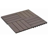 vidaXL : Dalles de terrasse, 22 pièces, marron foncé, 30 x 30 cm, en bois composite (WPC)