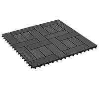 vidaXL : Dalles de terrasse, 22 pièces, noir, 30 x 30 cm, en bois composite (WPC)