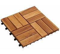 vidaXL Dalles de terrasse, 30 pièces, marron, 30 x 30 cm, bois dur d'acacia
