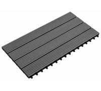 vidaXL Dalles de terrasse, lot de 6, gris, 60 x 30 cm, WPC