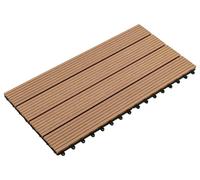 vidaXL Dalles de terrasse, lot de 6, marron, 60 x 30 cm, WPC