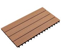 vidaXL Dalles de terrasse, lot de 6, marron, 60 x 30 cm, WPC