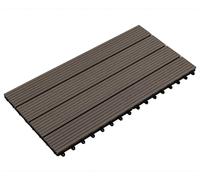vidaXL Dalles de terrasse, lot de 6, marron foncé, 60 x 30 cm, WPC