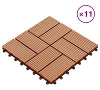 vidaXL Dalles de terrasse, lot de 11, imitation teck, 30 x 30 cm, WPC