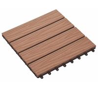 vidaXL Dalles de terrasse, motif 3D, 11 pièces, marron clair, 30 x 30 cm, WPC