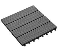 vidaXL Dalles de terrasse, motif 3D, lot de 11, gris, 30 x 30 cm, WPC
