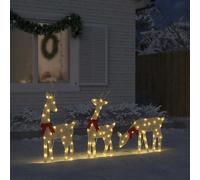 vidaXL Décoration de Noël 3 rennes - 90 LED
