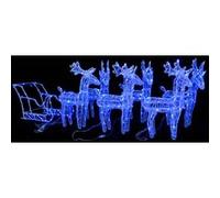 vidaXL Décoration de Noël – Rennes et traîneau – 320 LED – Acrylique
